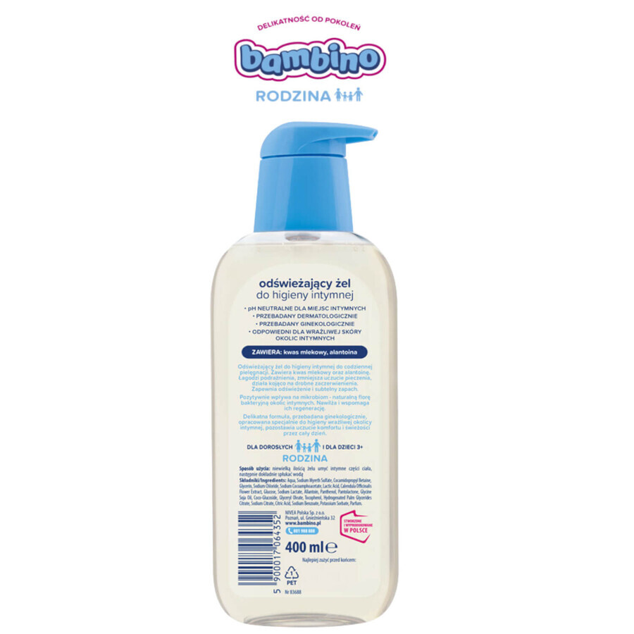 Bambino Family, gel rinfrescante per l'igiene intima, da 3 anni, 400 ml