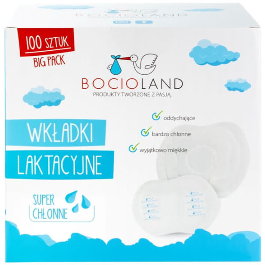 Bocioland, coussinets mammaires, super absorbants, 100 pièces