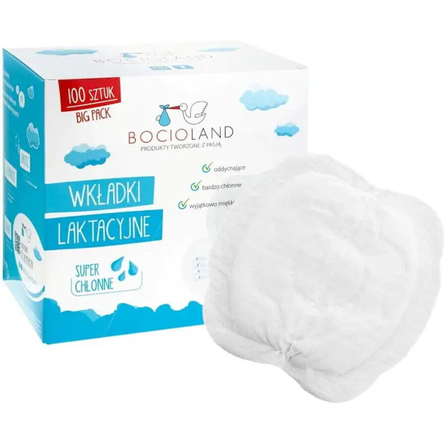 Bocioland, coussinets mammaires, super absorbants, 100 pièces