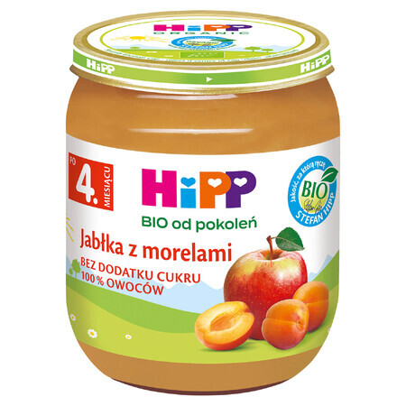 HiPP Owoce Bio, appels met abrikozen, na 4 maanden, 125 g