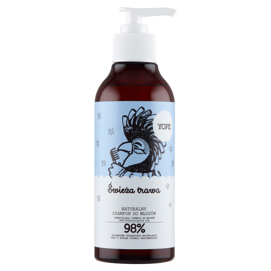 Yope Fresh Grass, shampooing naturel pour cheveux gras, 300 ml