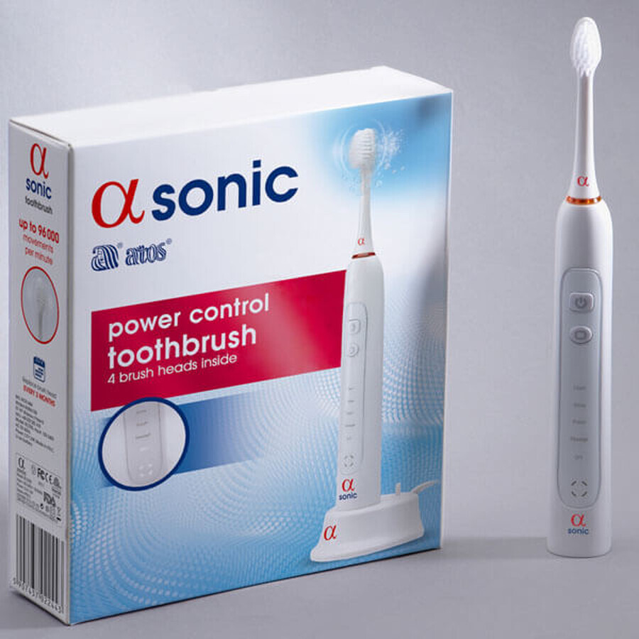 Alfa Sonic, brosse à dents sonique + 4 embouts de remplacement