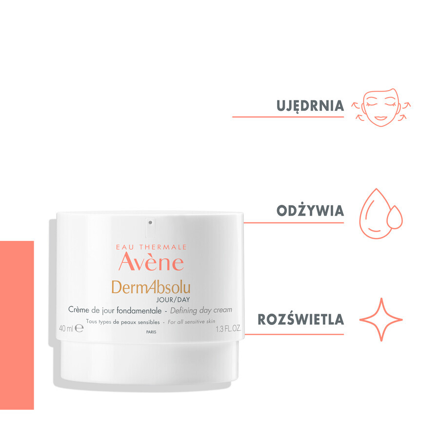 Avene DermAbsolu, cremă de modelare a ovalului facial, zi, piele sensibilă și matură, 40 ml