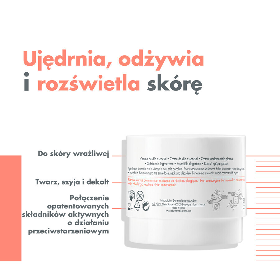 Avene DermAbsolu, cremă de modelare a ovalului facial, zi, piele sensibilă și matură, 40 ml