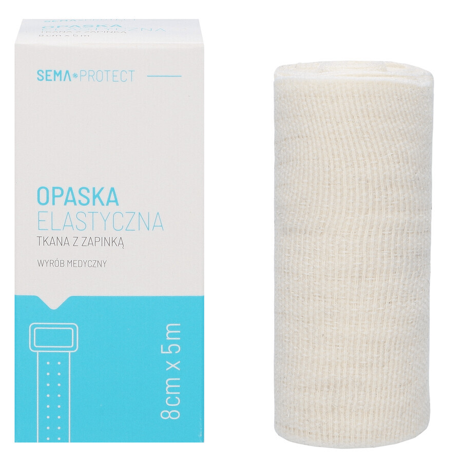 SEMA Protect, bandage élastique avec fermoir, 8 cm x 5 m, 1 pièce