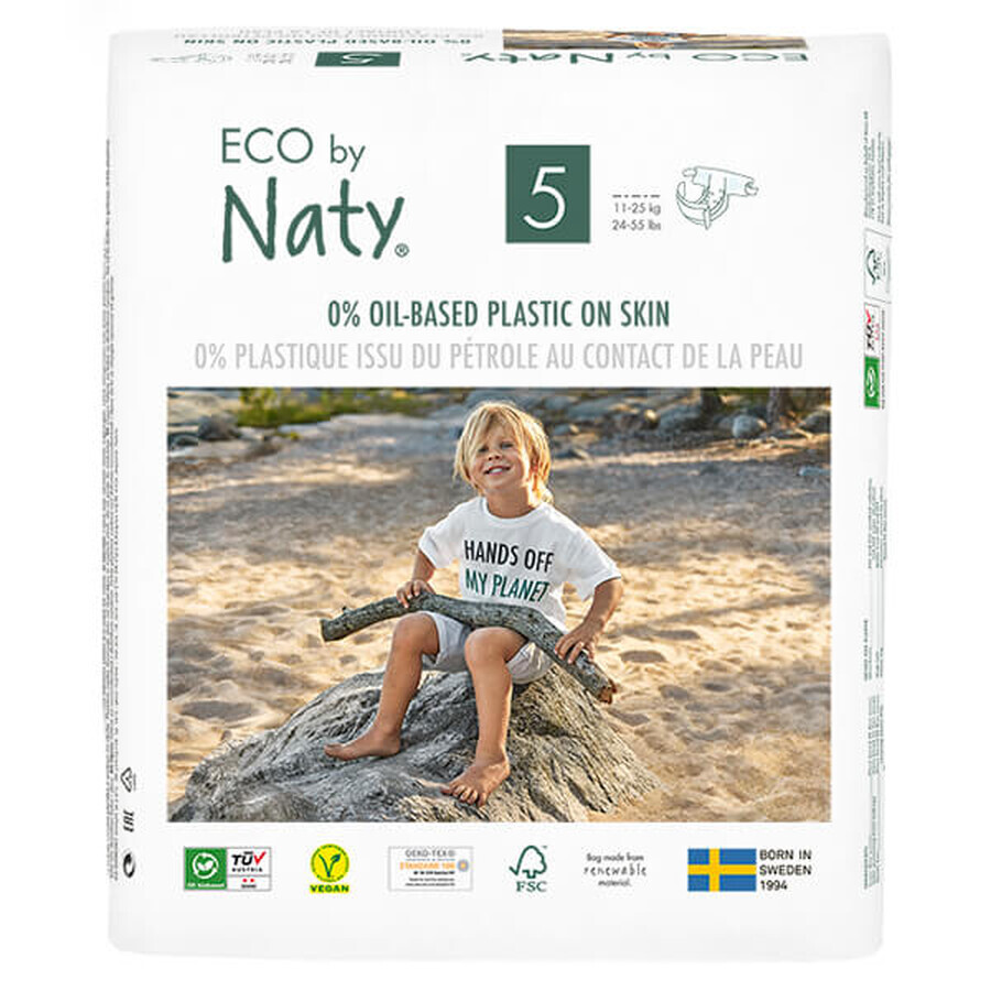 Eco By Naty, eco-friendly disposable diapers, size 5, 11-25 kg, 40 pcs