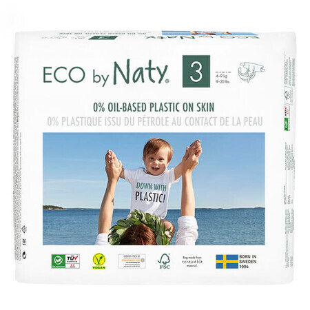 Eco By Naty, Organic disposable diapers size 3, 4-9 kg, 50 pcs