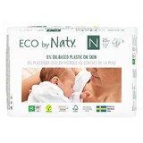 Eco By Naty, Couches jetables bio taille 0, 1-4.5 kg, 25 pcs