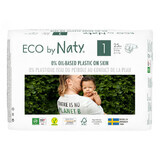 Eco By Naty, Couches jetables bio taille 1, 2-5 kg, 25 pcs