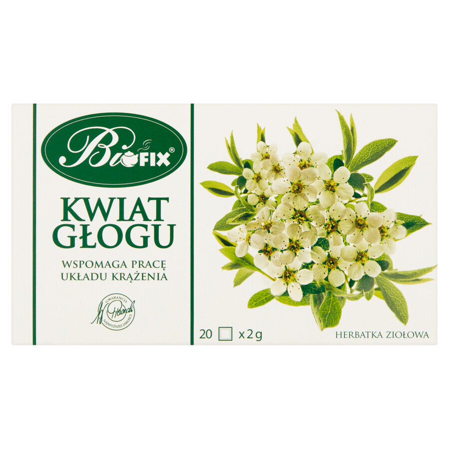 Bi Fix, Weißdornblüte, Kräutertee, 20 Portionsbeutel