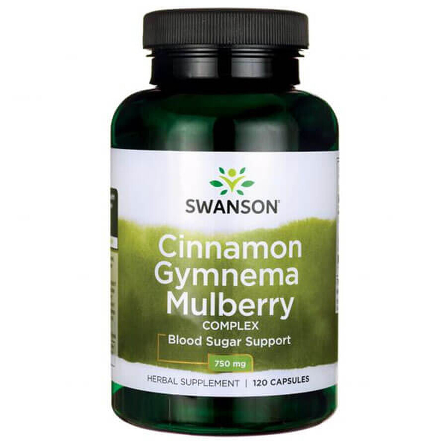 Swanson Cinnamon Gymnema Mulberry Complex, Cinnamon, Gymnema & Mulberry, 120 Capsules