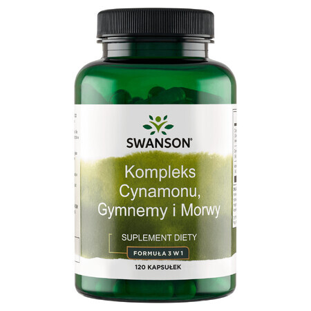 Swanson Cinnamon Gymnema Mulberry Complex, Cinnamon, Gymnema & Mulberry, 120 Capsules