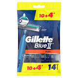 Gillette Blue II Plus, rasoirs jetables, 10 pièces + 4 pièces