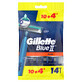 Gillette Blue II Plus, rasoirs jetables, 10 pi&#232;ces + 4 pi&#232;ces