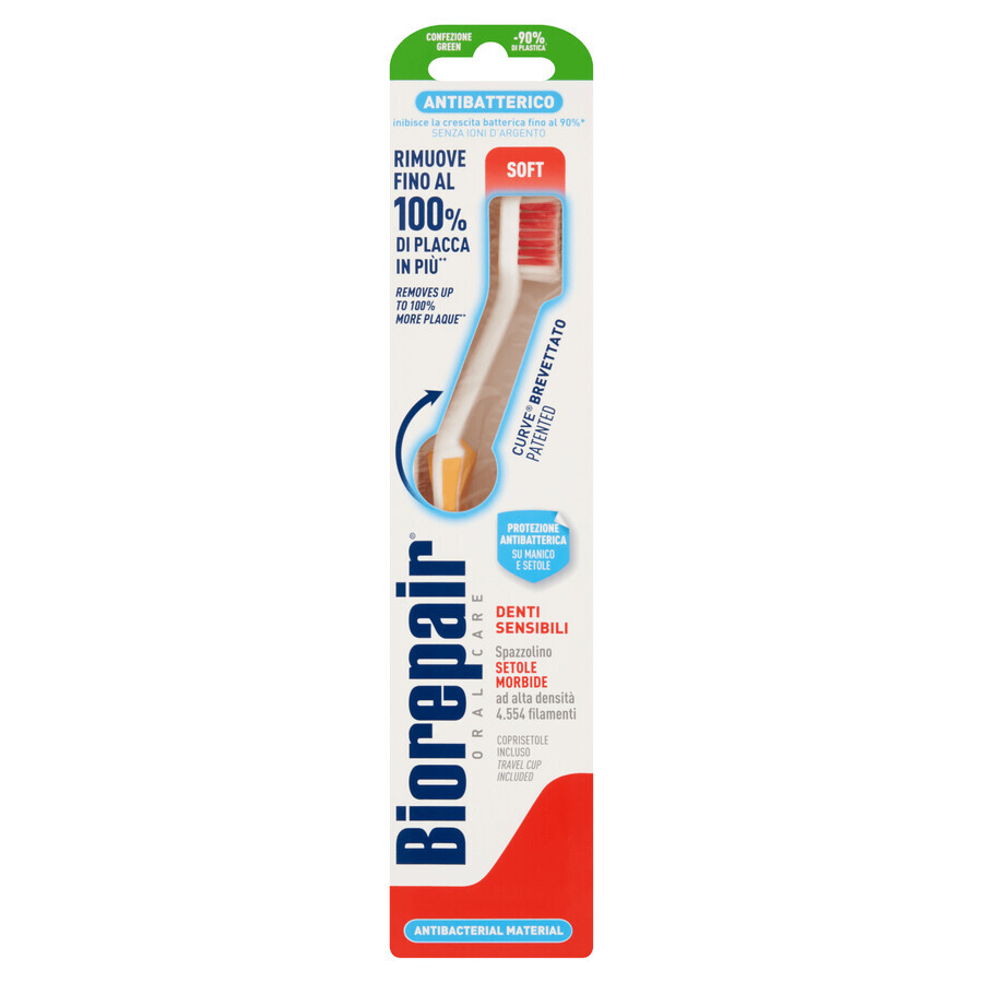 Biorepair Curve, brosse à dents courbée, dents sensibles, souple, 1 pièce