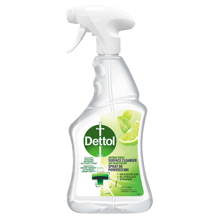 Dettol, spray de surface antibactérien, citron vert et menthe, 500 ml