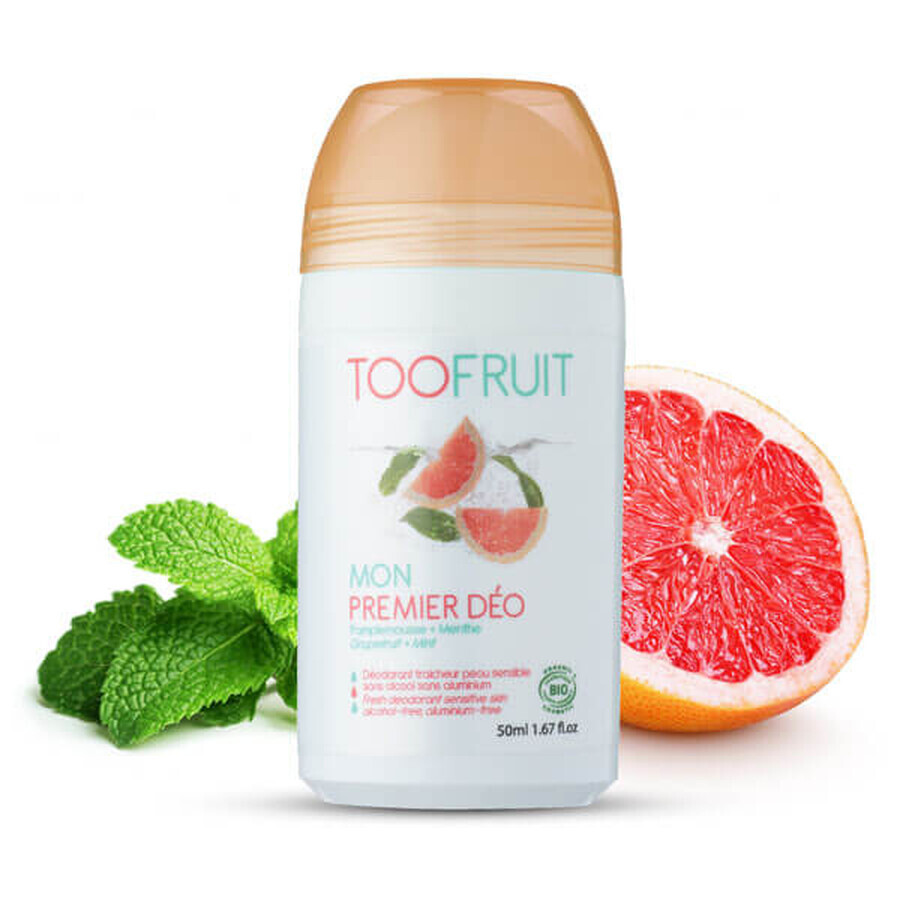 Toofruit, déodorant antibactérien à bille pour enfants, pamplemousse et menthe, 50 ml