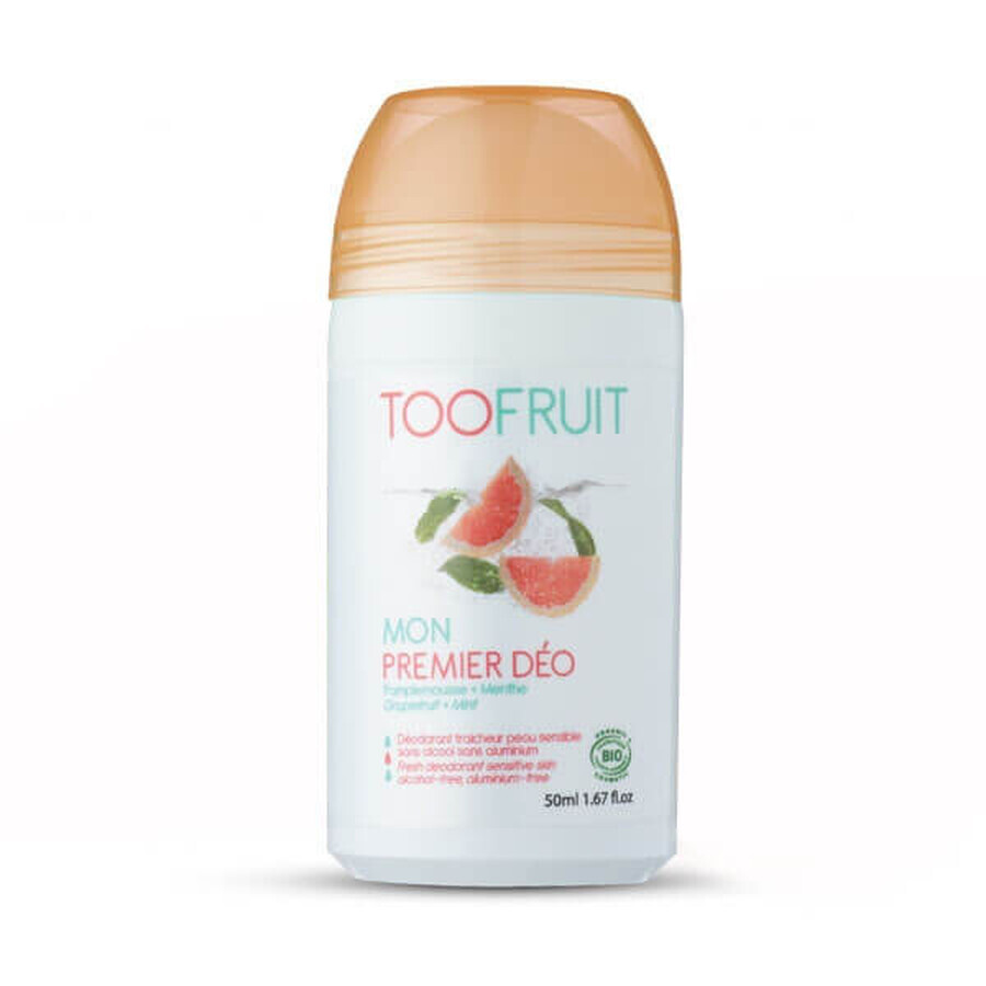 Toofruit, déodorant antibactérien à bille pour enfants, pamplemousse et menthe, 50 ml