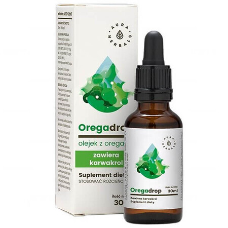 Aura Herbals Oregadrop, huile d'origan, gouttes, 30 ml