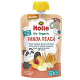 Holle, mousse de fructe într-un tub Panda Peach, piersici, caise, banane cu spelt BIO, după 8 luni, 100 g