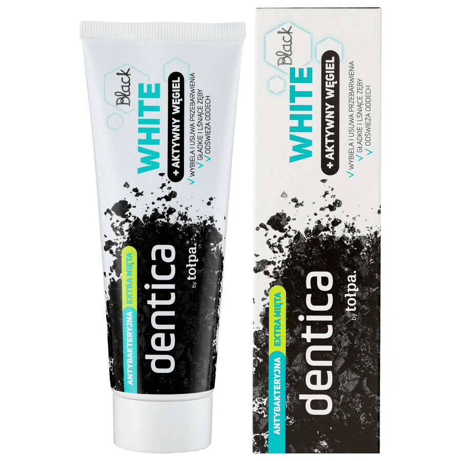 Dentica, dentifrice au charbon actif, Black White, 75 ml