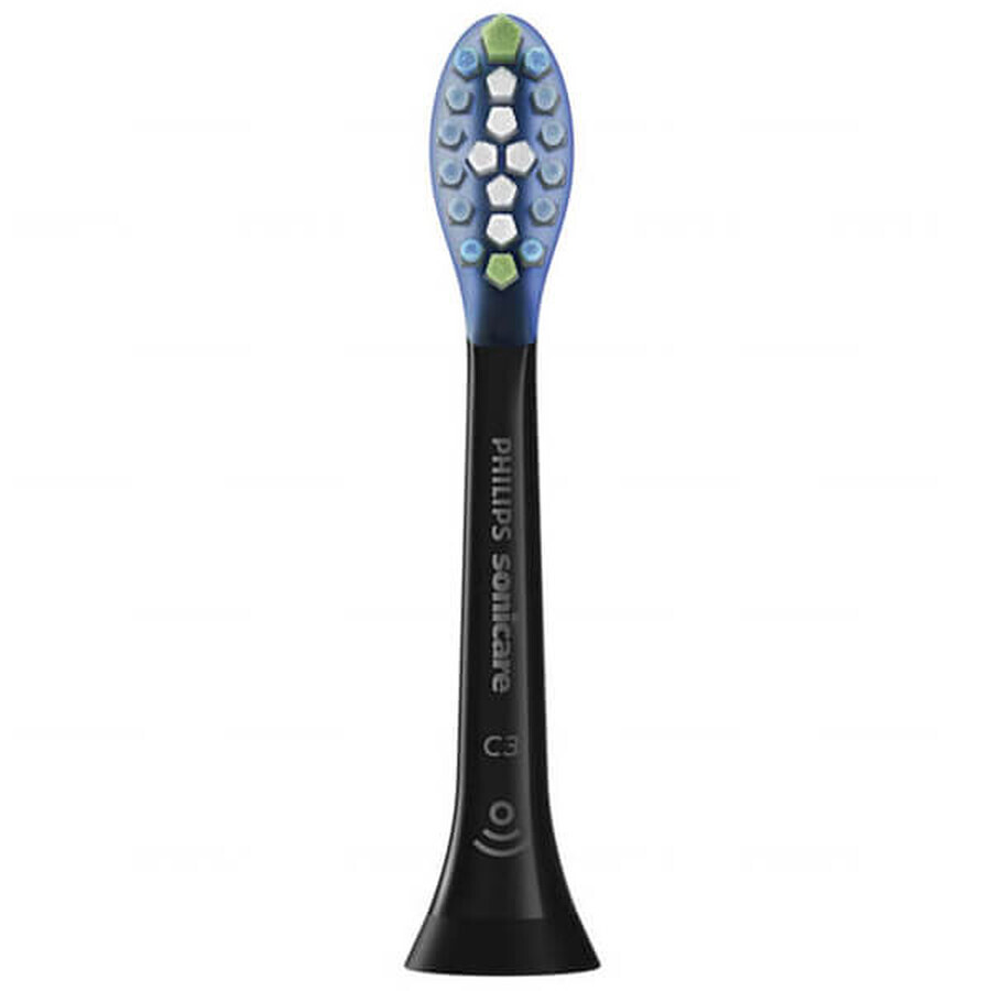 Philips, embouts de remplacement pour brosse à dents sonique Sonicare C3 Premium Plaque Defence, HX9044/33, noir, 4 pièces