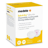 Medela, coussinets d'allaitement jetables, super fins, Safe &amp; Dry, 30 pièces