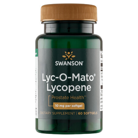 Swanson Lyc-O-Mato Lycopene, licopen natural, 60 capsule gel