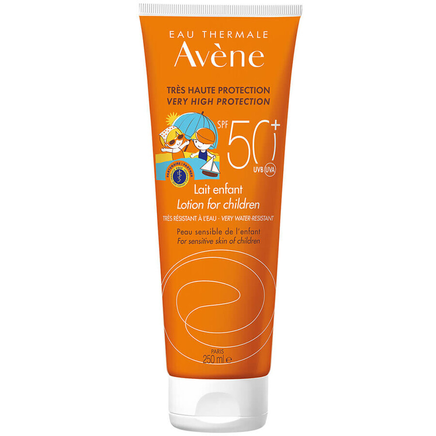 Avène Sun, Lait de protection visage et corps pour enfants, peaux sensibles, SPF50+, 250 ml