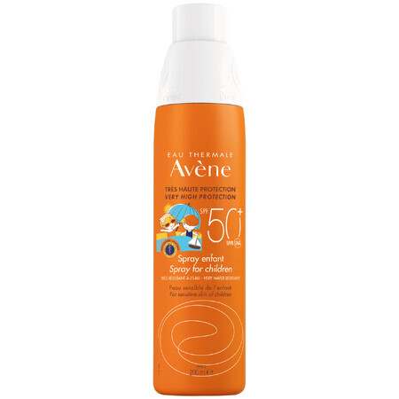 Avène Sun, Spray protecteur visage et corps résistant à l'eau pour enfants, peau sensible, SPF 50+, 200 ml