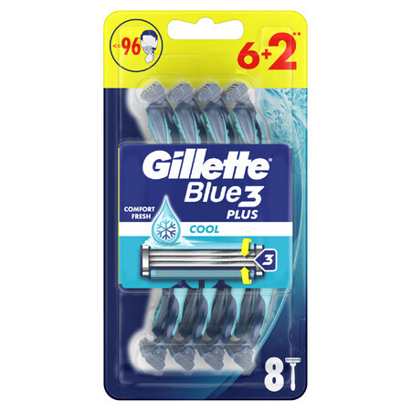 Gillette Blue 3 Cool, rasoirs jetables, 8 pièces