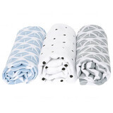 Motherhood, muslin diapers, navy blue, 70 x 80 cm, 3 pcs