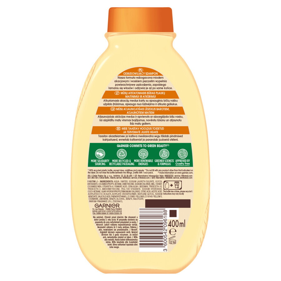 Garnier Botanic Therapy, șampon regenerant pentru păr, miere și propolis, 400 ml