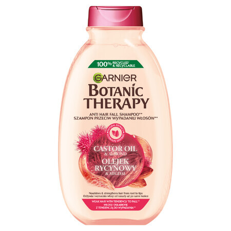 Garnier Botanic Therapy, shampoo rinforzante per capelli, olio di ricino e mandorle, 400 ml