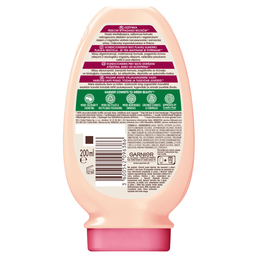 Garnier Botanic Therapy, balsam de păr, ulei de ricin și migdale, 200 ml