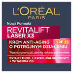 L'Oreal Revitalift Laser X3, Crema de día antiedad 40+, SPF 20, 50 ml