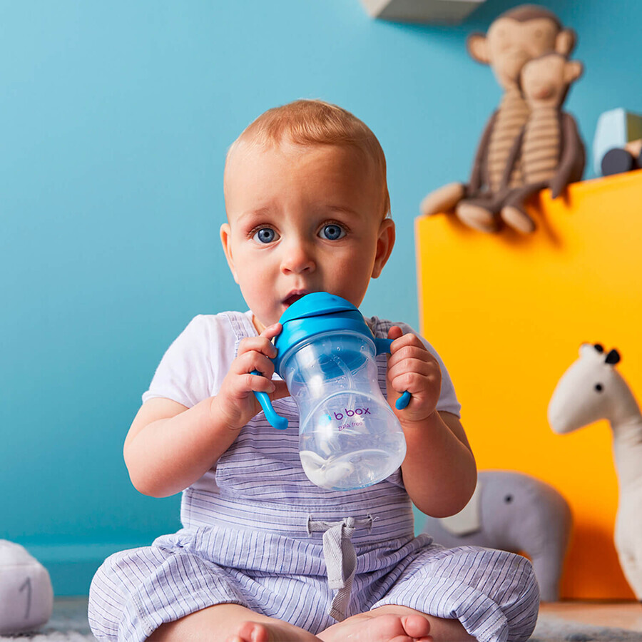 B.Box, bottle with straw, cobalt, from 6 months, 240 ml