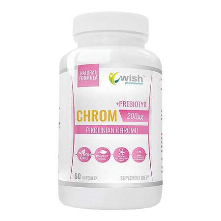 Wish Chromium 200 µg + prébiotique, 60 gélules