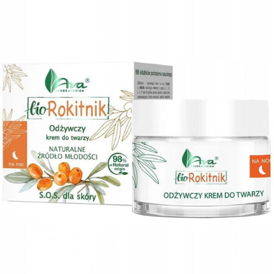 AVA Bio Sea Buckthorn, cremă de noapte hrănitoare și netezitoare, 50 ml