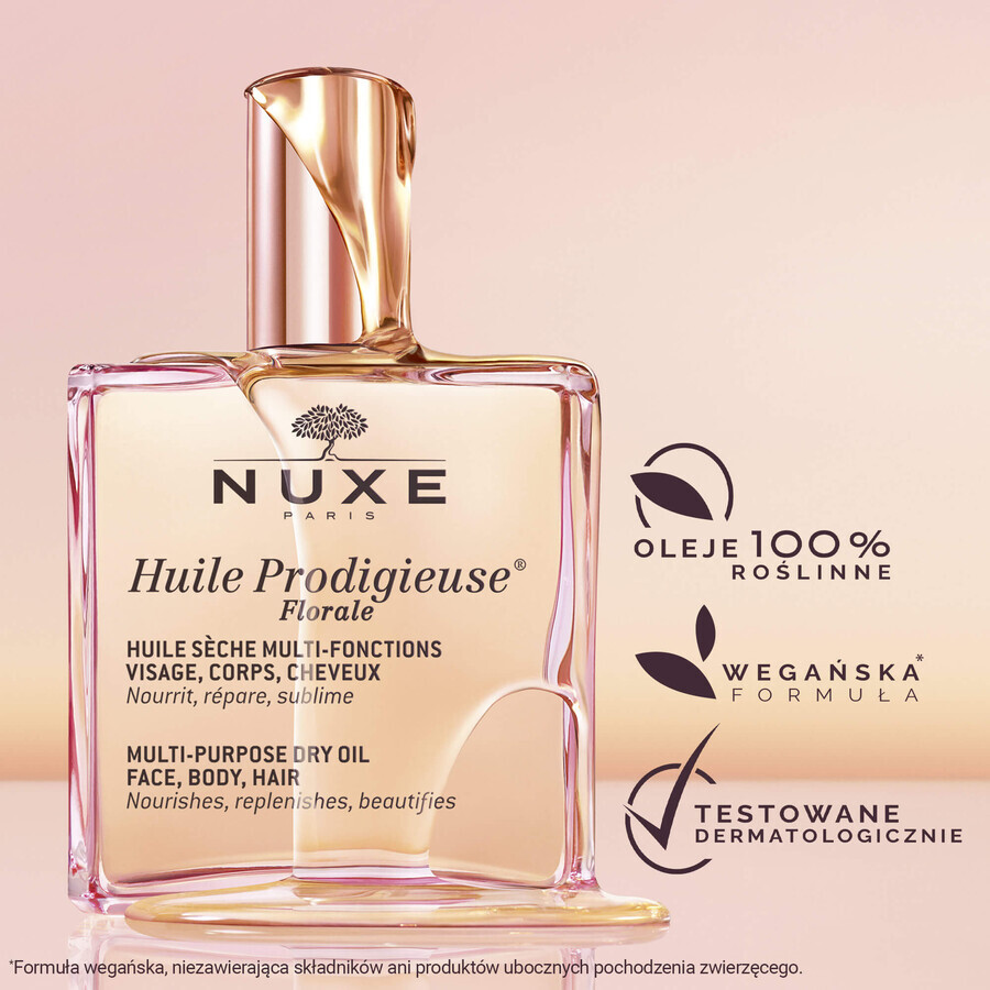 Nuxe Huile Prodigieuse Florale, huile sèche pour le corps, le visage et les cheveux, 100 ml