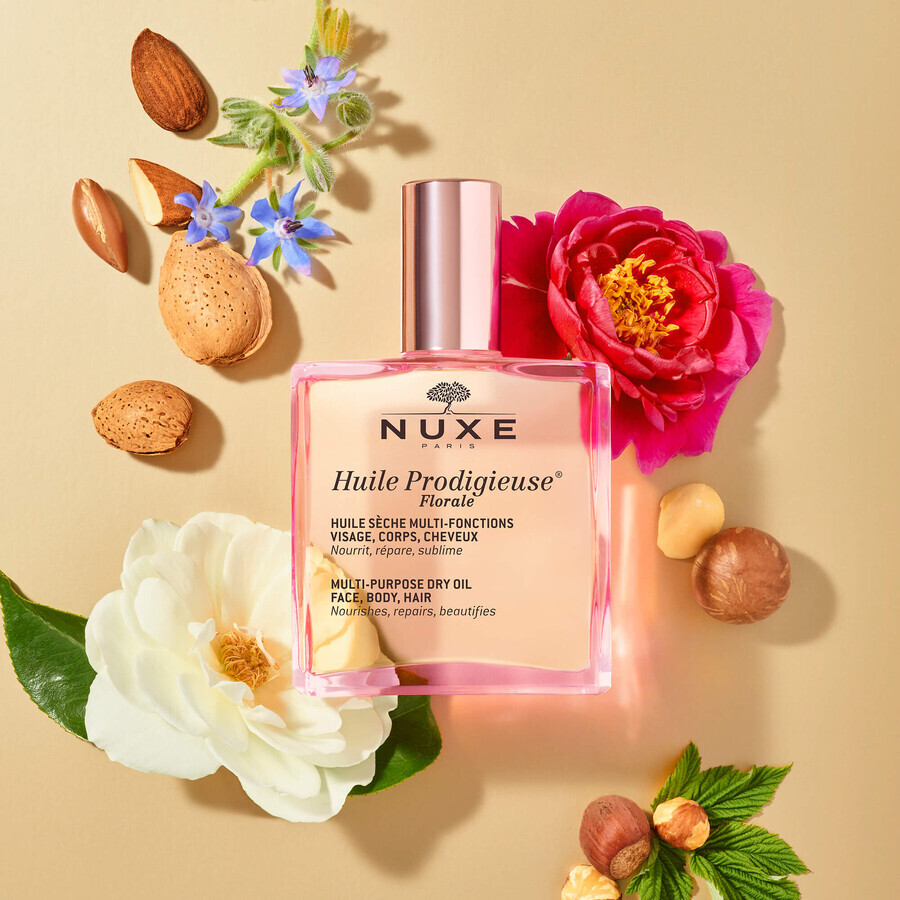 Nuxe Huile Prodigieuse Florale, huile sèche pour le corps, le visage et les cheveux, 100 ml