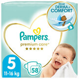 Pampers Premium Care, Windeln, Größe 5, Maxi, 11-16 kg, 58 Stück