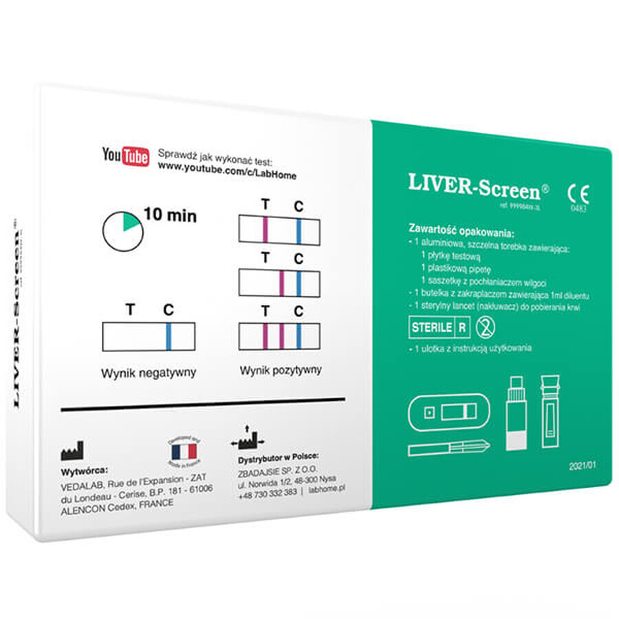 Liver-Screen test, prueba para evaluar el estado fisiológico del hígado, 1 ud.