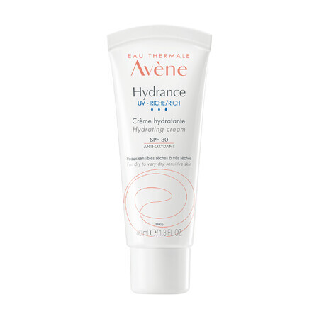 Avene Hydrance UV Rich, reichhaltige Feuchtigkeitscreme, empfindliche, trockene und sehr trockene Haut, SPF 30, 40 ml