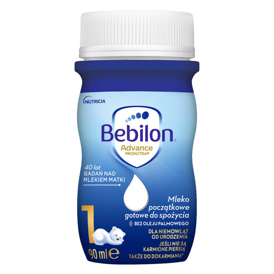 Bebilon Advance 1, lait infantile prêt à boire, dès la naissance, 90 ml