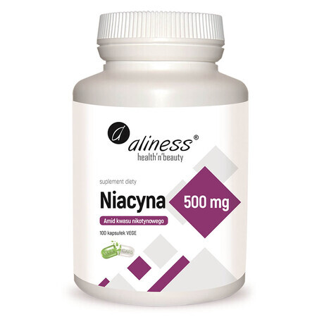 Aliness Niacin 500 mg, amidă de acid nicotinic, 100 capsule vegetale