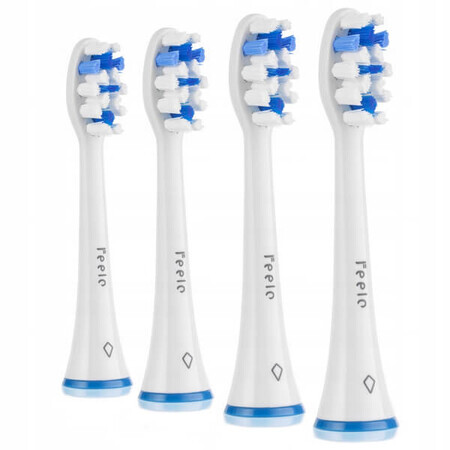 Feelo Universal SonicWave, embouts de remplacement pour brosse à dents sonique, 4 pièces