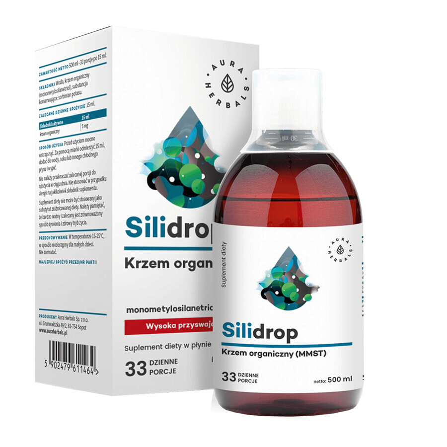 Aura Herbals Silidrop, silicium organique (MMST) 5 mg, 500 ml