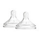 Dr Brown&#39;s Options+ Silicone Wide Neck Baby Bottle Teat Level 3 Natural Flow From 6 Months 2 Pack