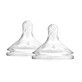 Dr Brown&#39;s Options+ Silicone Wide Neck Baby Bottle Teat Level 4 Natural Flow From 9 Months 2 Pack